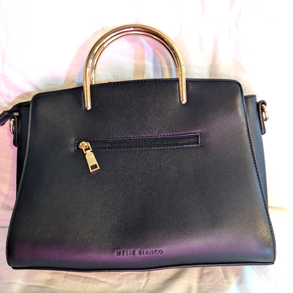 Ladies Melie Bianco Eileen Vegan Leather Satchel Shoulder Bag - Picture 3 of 11